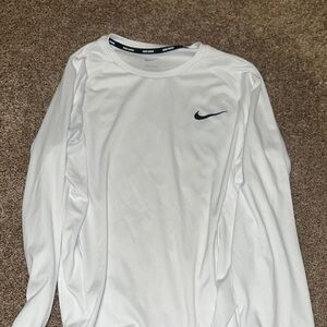 Nike White Long Sleeve Tee with Swoosh